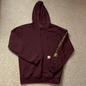 Men’s Carhartt Burgundy Hoodie with Logo